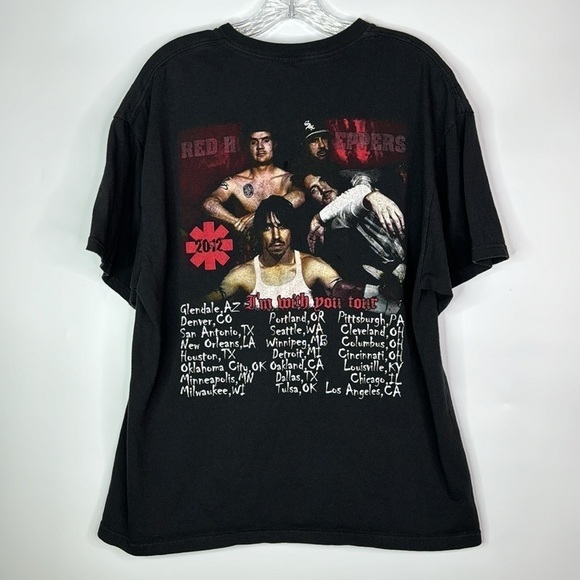 Red Hot Chilli Peppers 2012 I'm With You Tour Black Tshirt XL - Picture 5 of 8